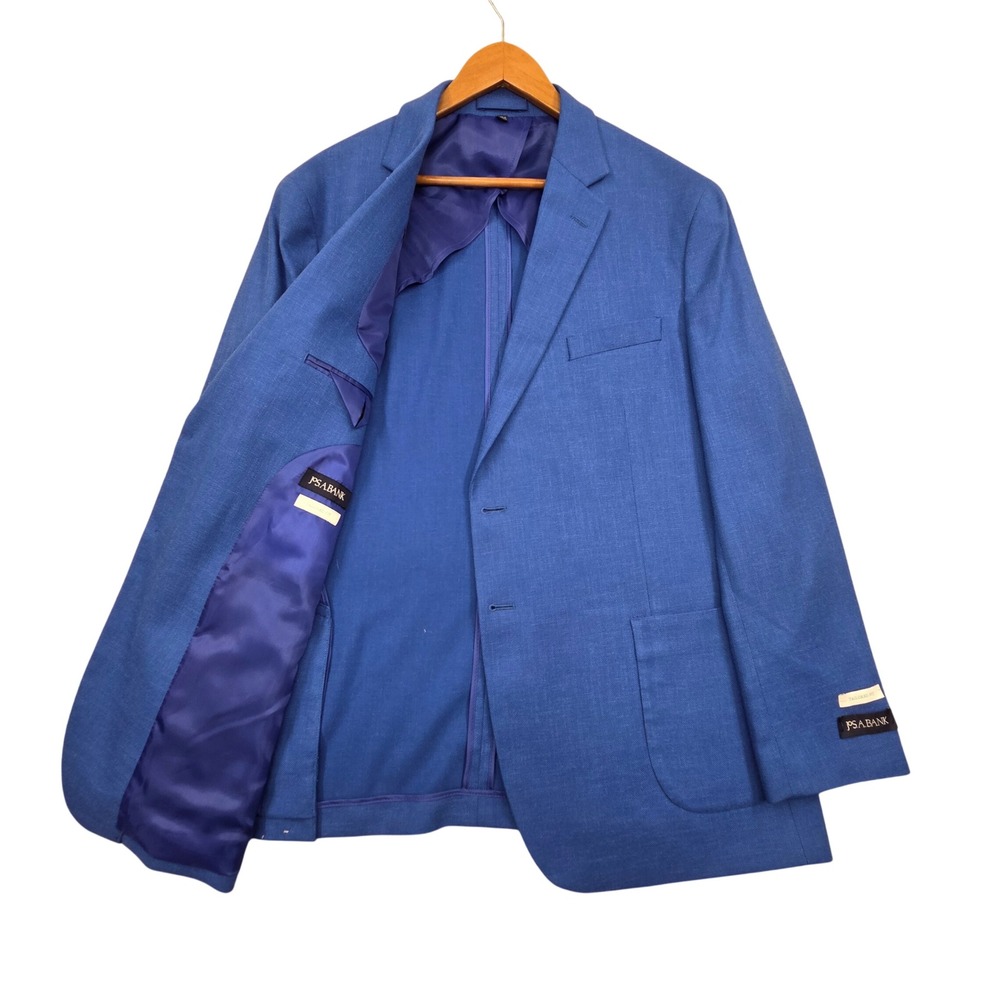Jos A Bank Mens 46R Tailored Fit French Blue Blazer Sport Coat Two Button